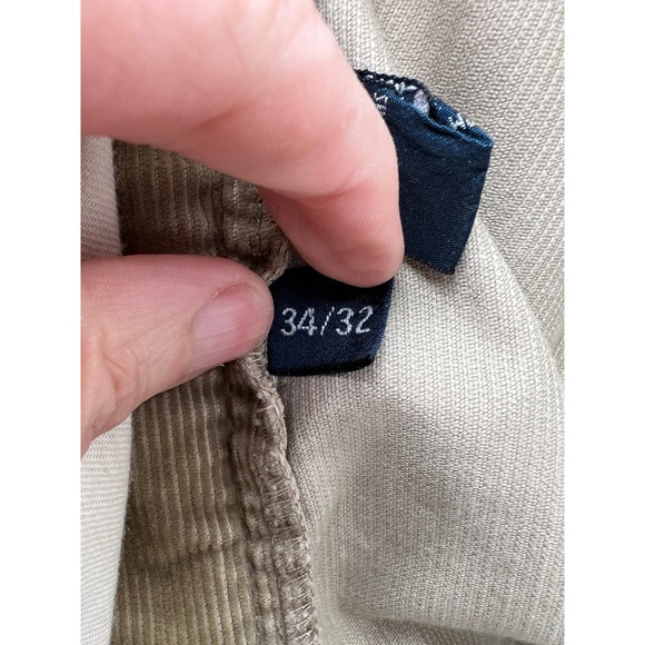 Polo Ralph Lauren Hammond Pants Mens Tan Corduroy Pleated Cuffed 34x32 Khaki - Picture 10 of 13